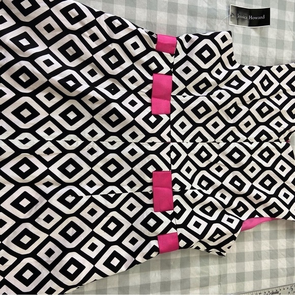 Jessica Howard Missy midi dress film noir barbiecore black white pink barbie - Picture 7 of 14